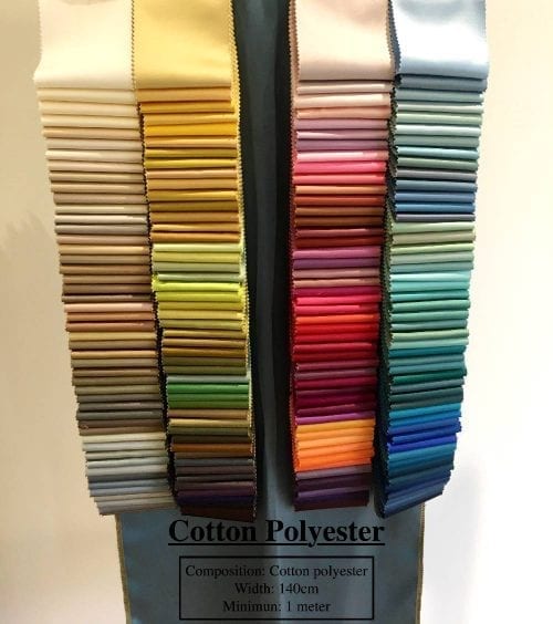 cotton poly satin colour card examples