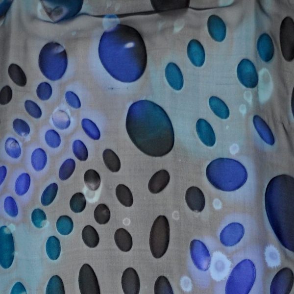 Silk Burnout Hand Painted Blue Multi fabric