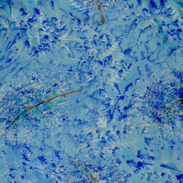 Silk Burnout Hand Painted Blue Multi fabric