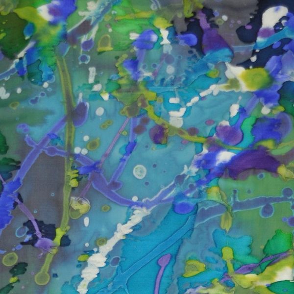 Silk Burnout Hand Painted Blue And Green fabric