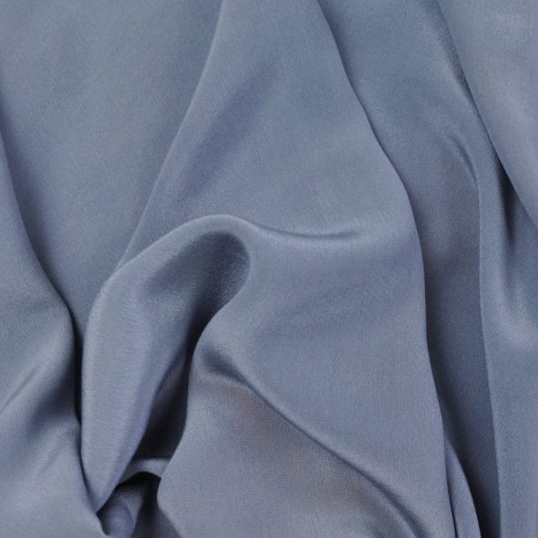Sandwashed Silk Crepe de Chine Silver Blue 16MM fabric
