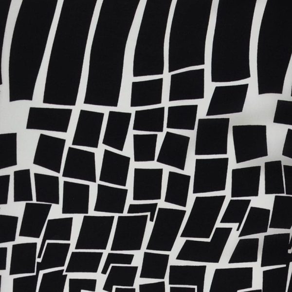 Silk Satin Printed Black And White fabric