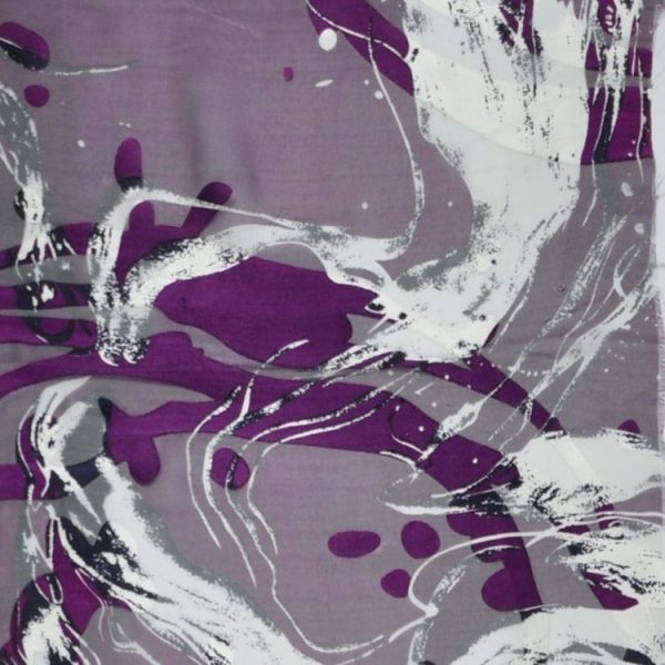 Silk Burnout Printed Purple fabric
