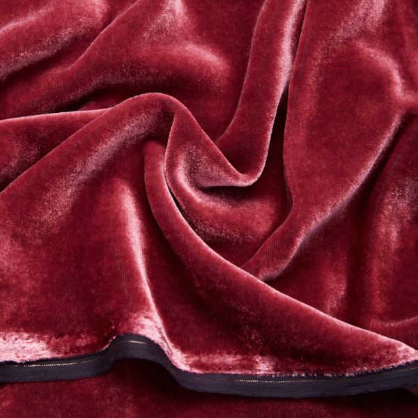 Silk Velvet Black Fuchsia fabric