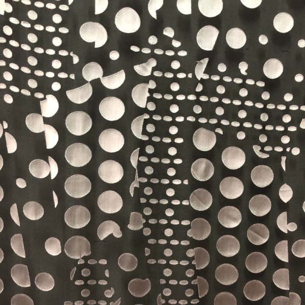 Silk Viscose Burnout Black and Silver fabric