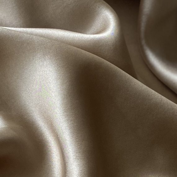 Silk Satin Denim Taupe 16MM fabric