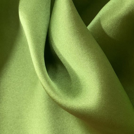 Silk Satin Campsite Green 16MM fabric