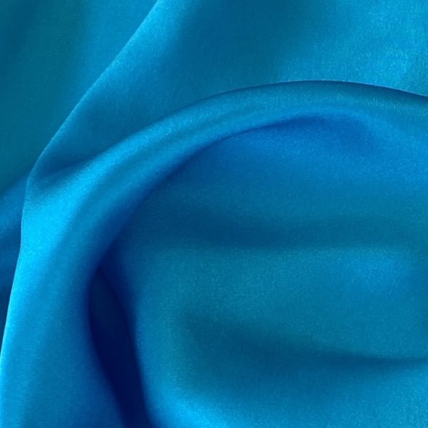 Silk Satin With Spandex 19MM Azure Blue fabric