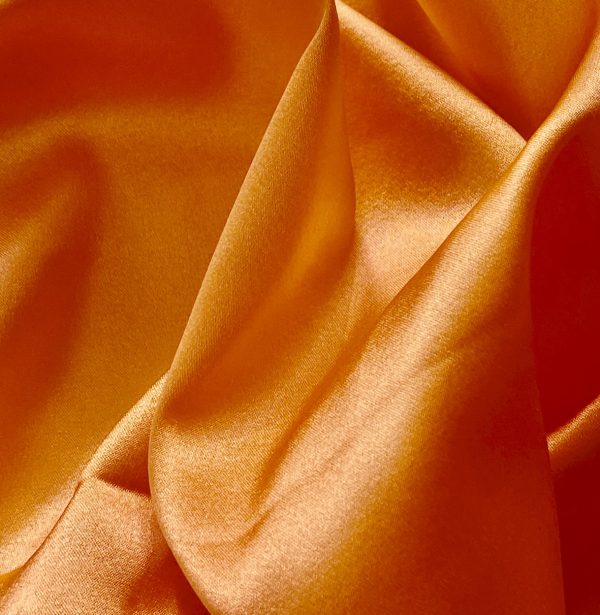 Silk Satin With Spandex 19MM Firefly Orange fabric
