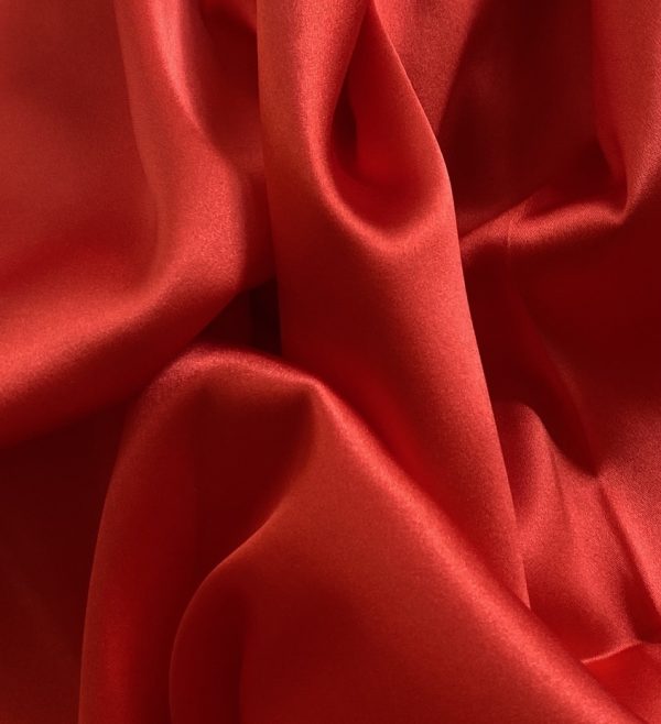 Silk Satin With Spandex 19MM Racing Red fabric