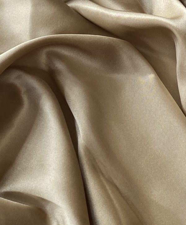 Silk Satin With Spandex 19MM Tan fabric