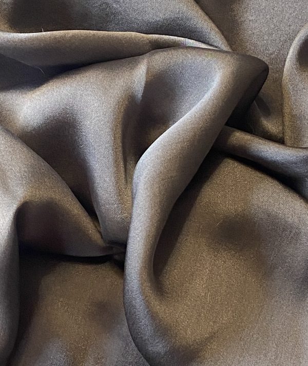 Silk Satin Dark Silver 16mm fabric