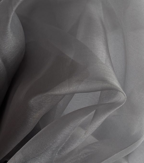 Silk Organza Drizzle Gray 5.5MM fabric