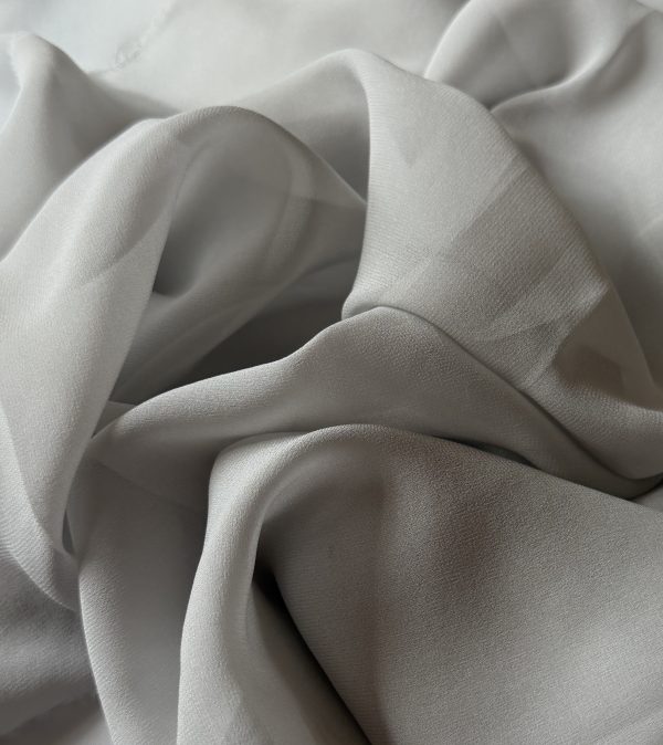 Silk Georgette Silver 10MM fabric